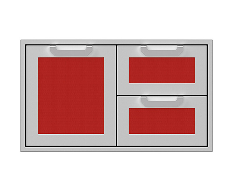 Double Drawer and Storage Door Combination w/ Marquise accent panel AGSDR36RD