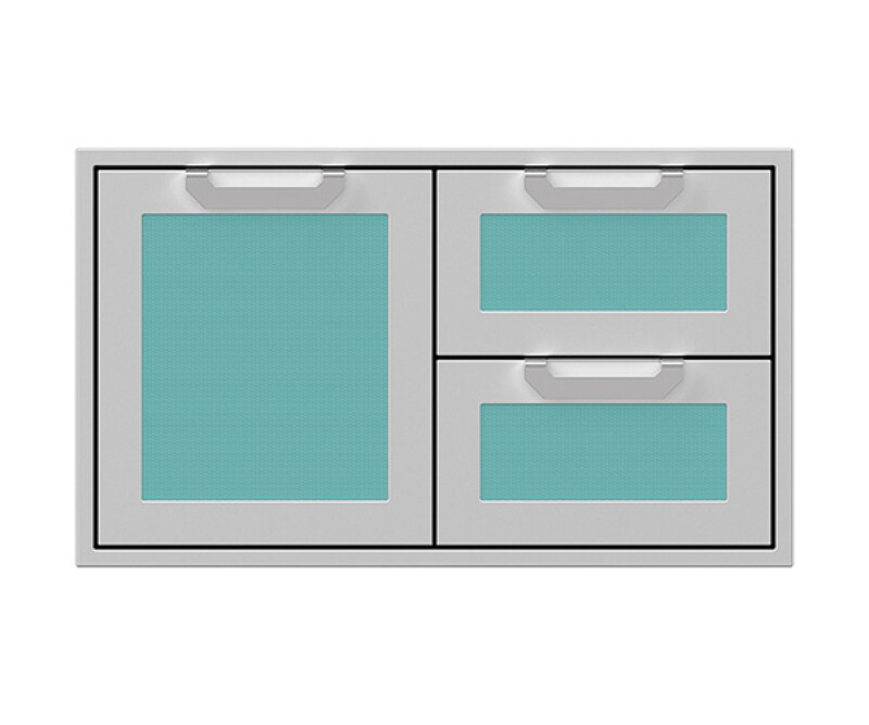 Double Drawer and Storage Door Combination w/ Marquise accent panel AGSDR36TQ