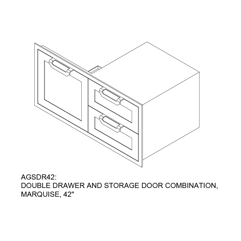 42" Outdoor Combo Door/Drawer AGSDR42BK
