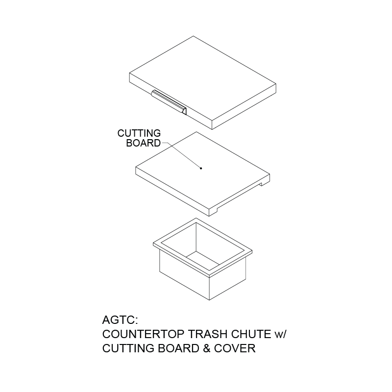 Outdoor Countertop Trash Chute AGTC