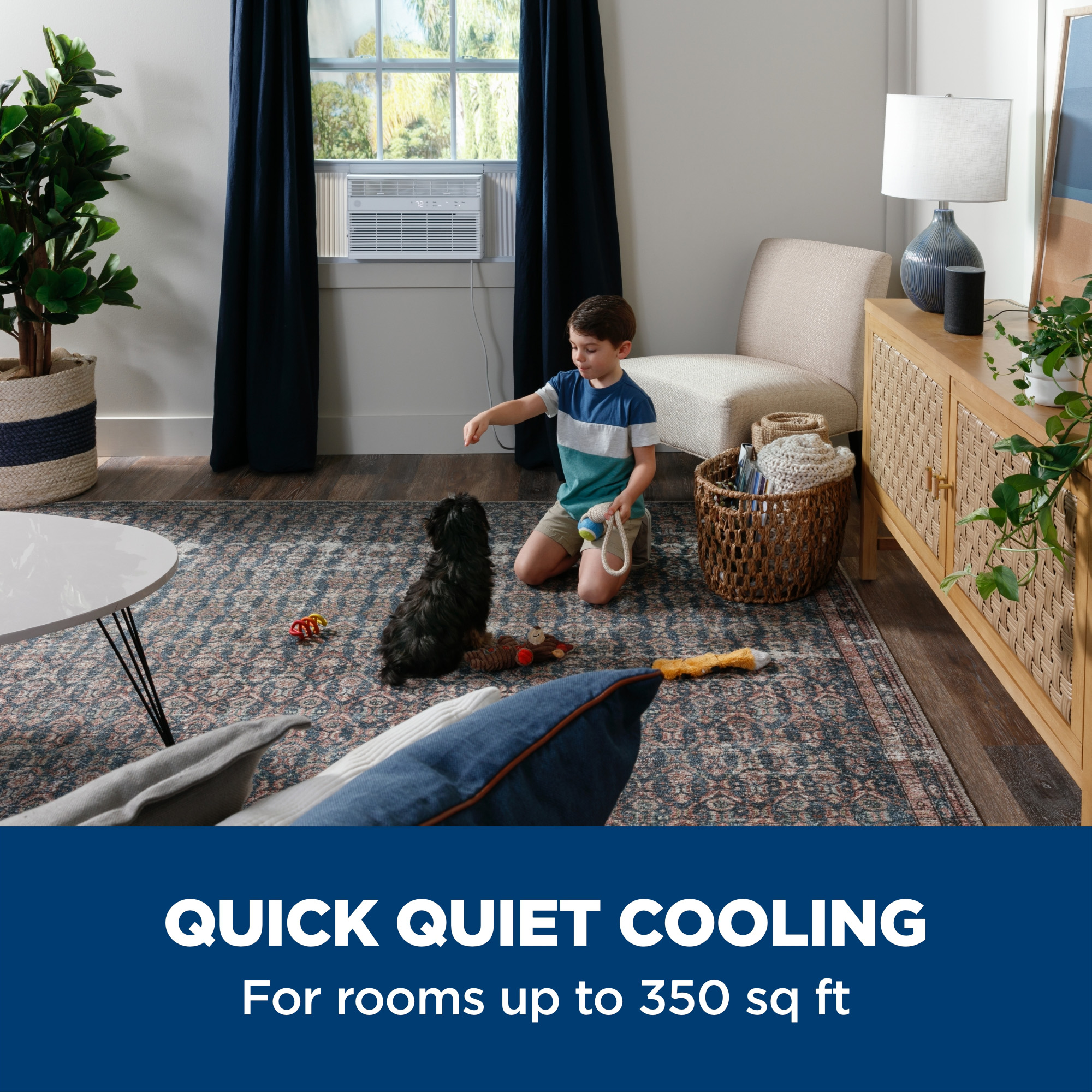 8,000 BTU Smart Electronic Window Air Conditioner for Medium Rooms up to 350 sq. ft. AHEK08AC