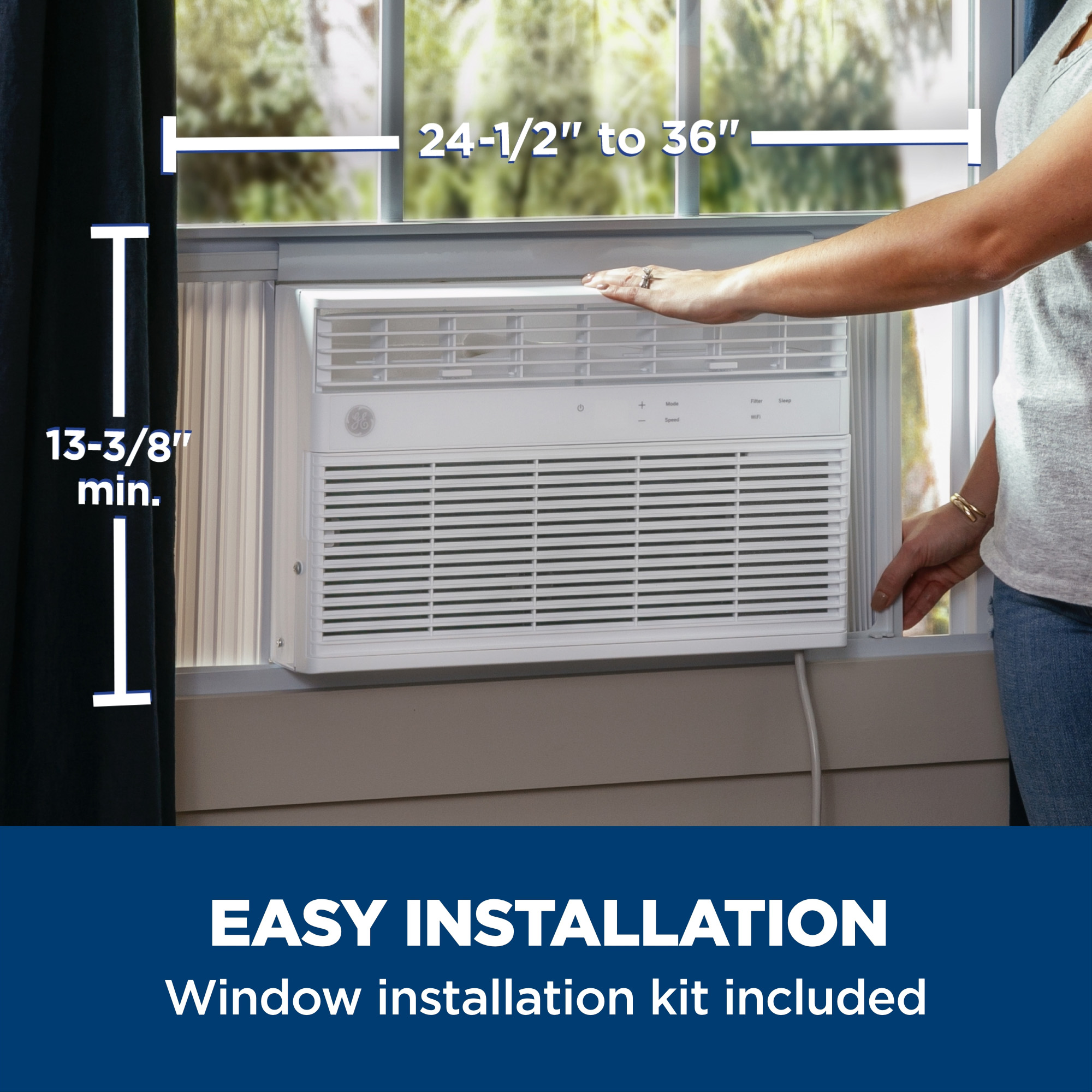 8,000 BTU Smart Electronic Window Air Conditioner for Medium Rooms up to 350 sq. ft. AHEK08AC