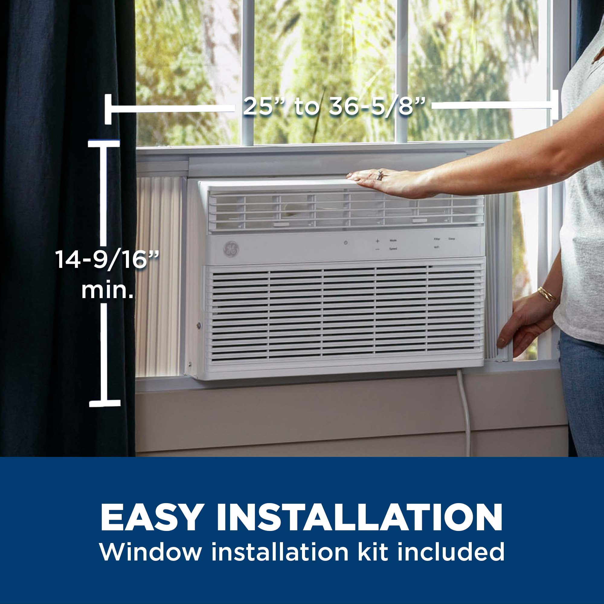 12,000 BTU Smart Electronic Window Air Conditioner for Large Rooms up to 550 sq. ft. AHEK12AC