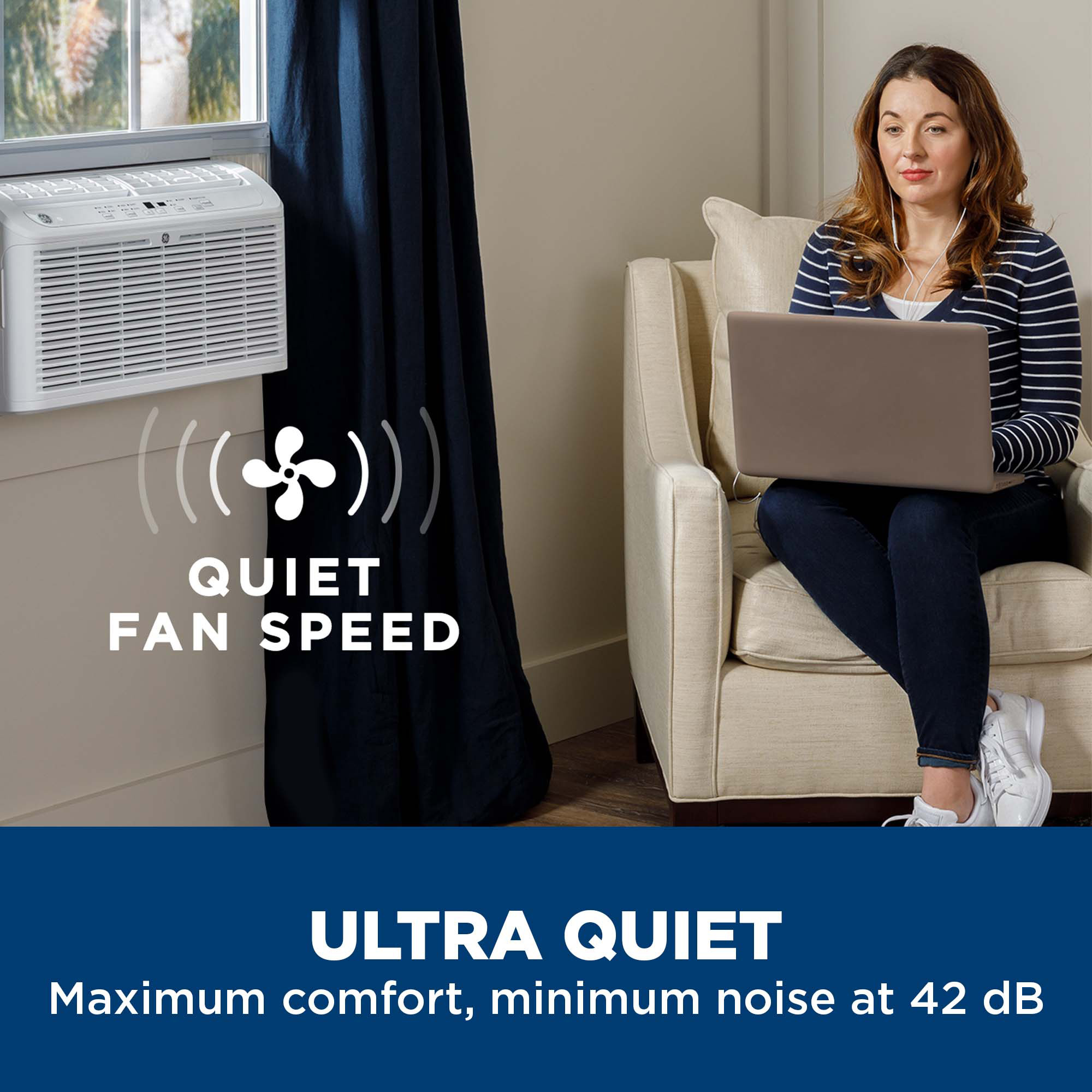 6,200 BTU Ultra Quiet Window Air Conditioner for Small Rooms up to 250 sq. ft. AHEL06BB