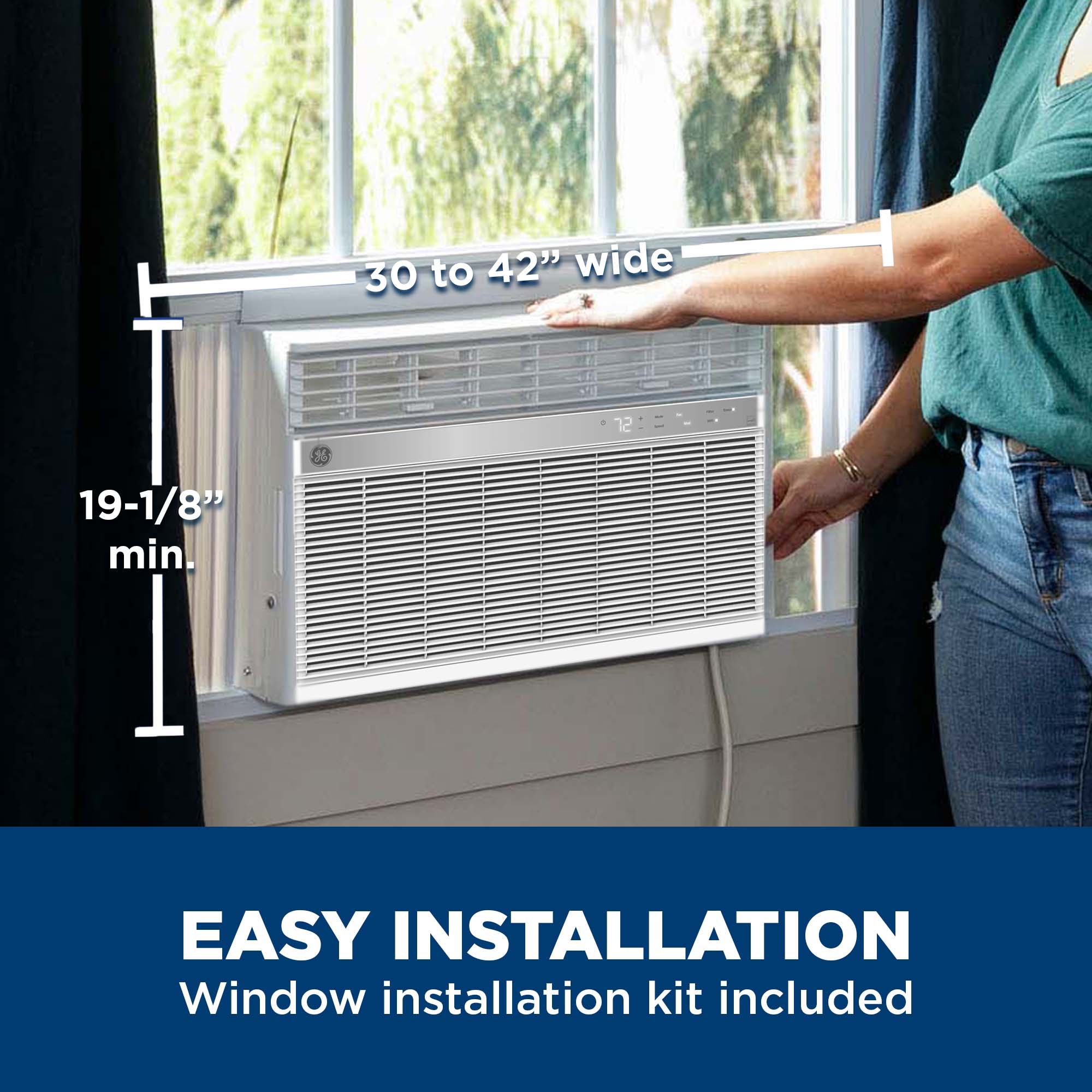 18,600 BTU Smart Electronic Window Air Conditioner for Extra-Large Rooms up to 1000 sq. ft. AHFK18BA