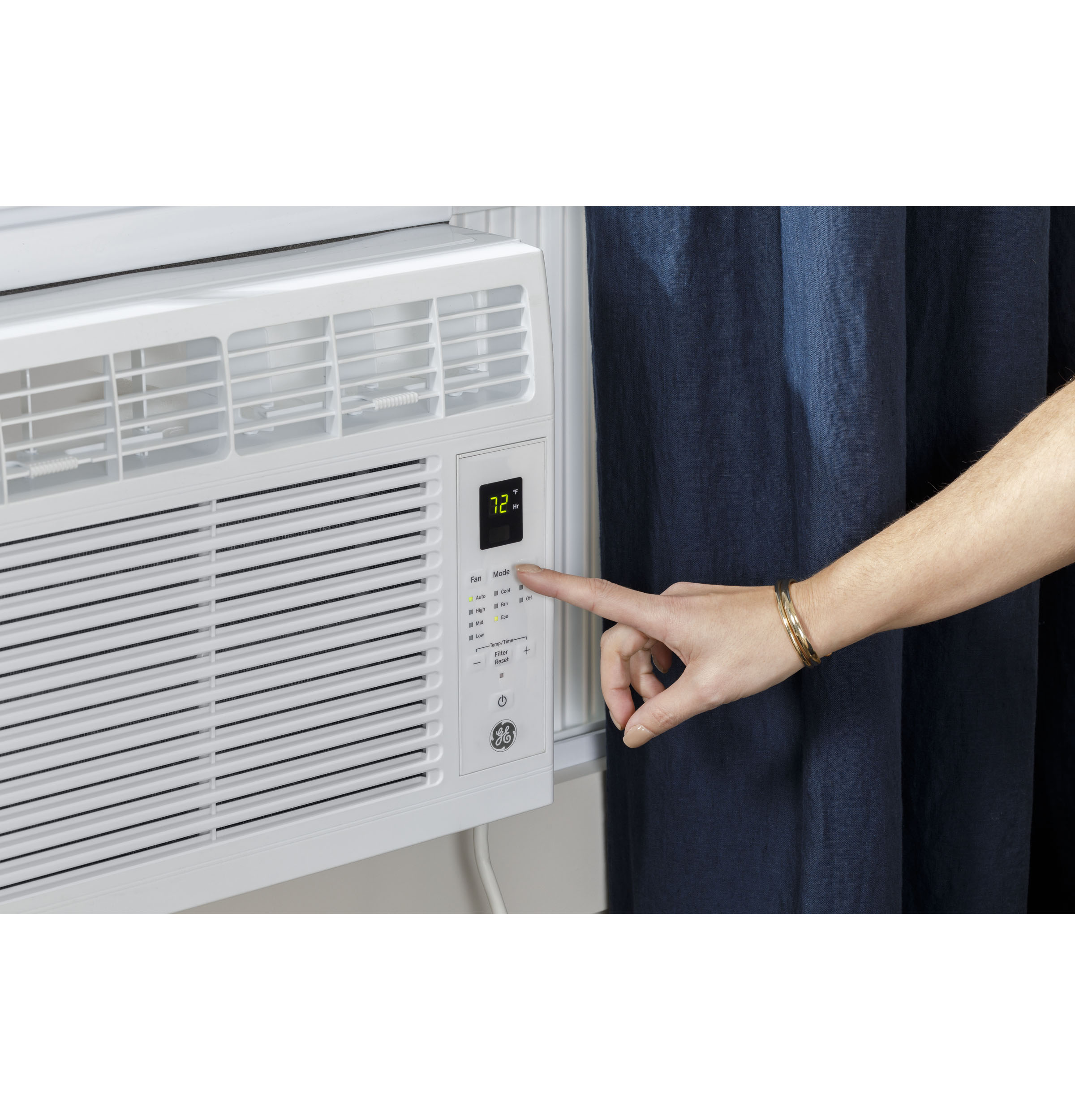 5,000 BTU Electronic Window Air Conditioner for Small Rooms up to 150 sq ft. in White size 12 H x 16 1/2 W x 13 1/2 D AHNE05BC
