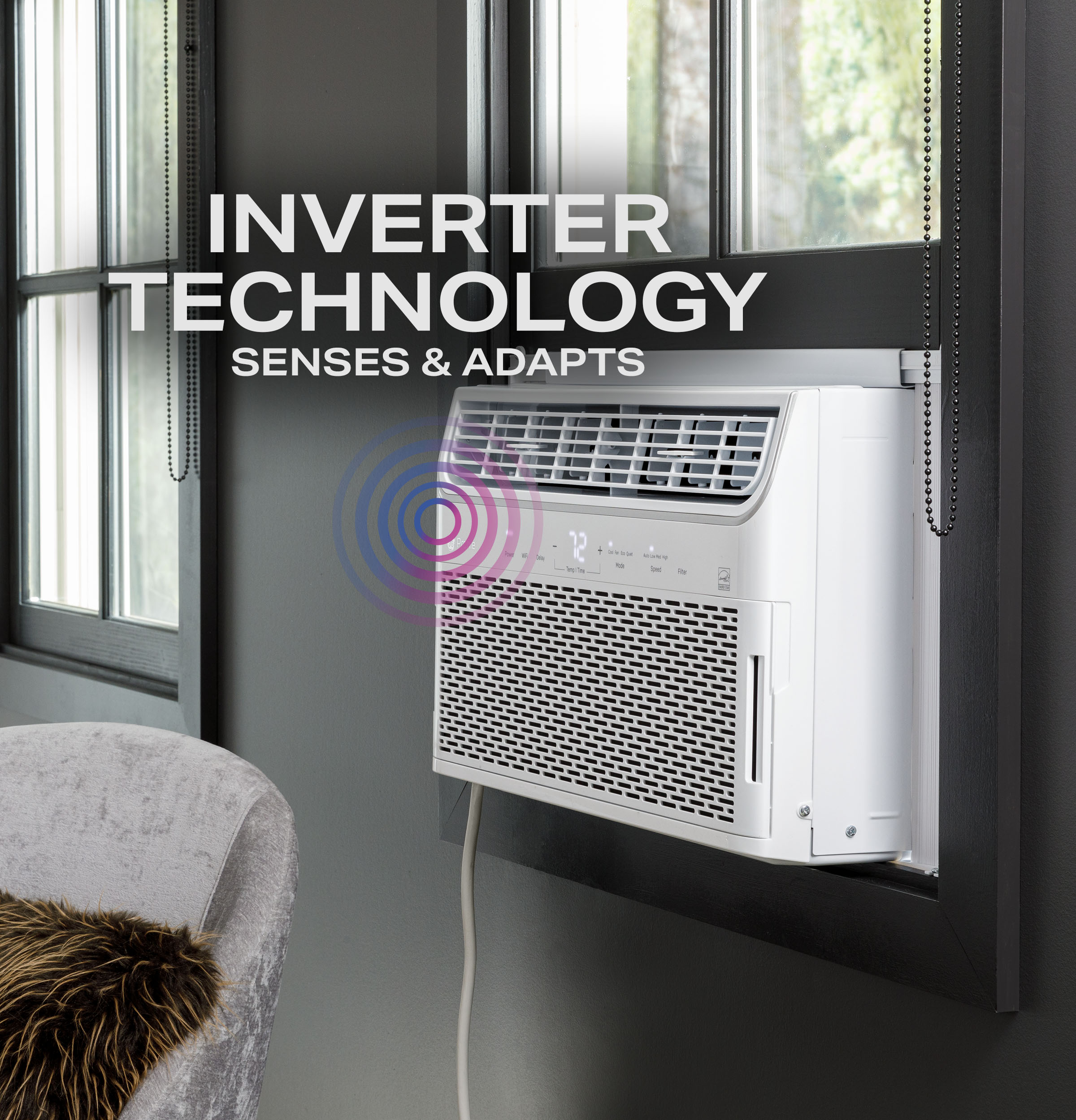 10,100 BTU Inverter Smart Ultra Quiet Window Air Conditioner for Medium Rooms up to 450 sq. ft. view 3