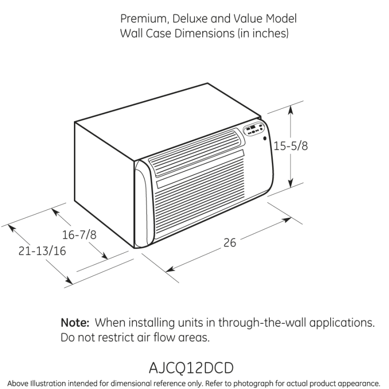 230/208 Volt Built-In Cool-Only Room Air Conditioner AJCQ12DCE