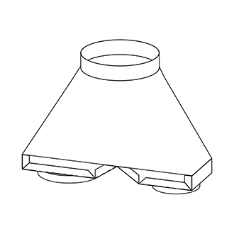 Transition, Ventilation, (2) 8″ Rnd To 12″ Rnd AKVIT54