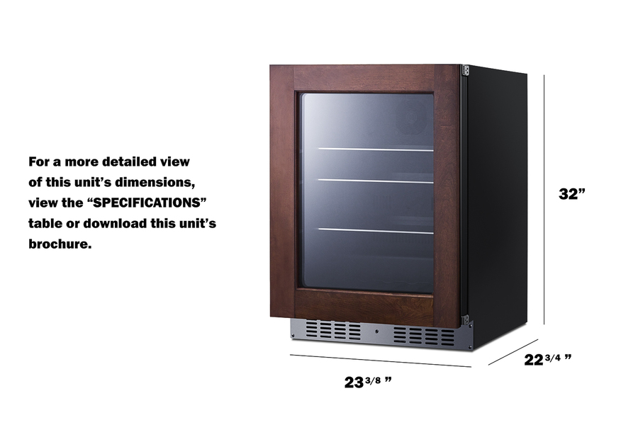 24" Wide Built-In Beverage Center, ADA Compliant (Panel Not Included) view 8
