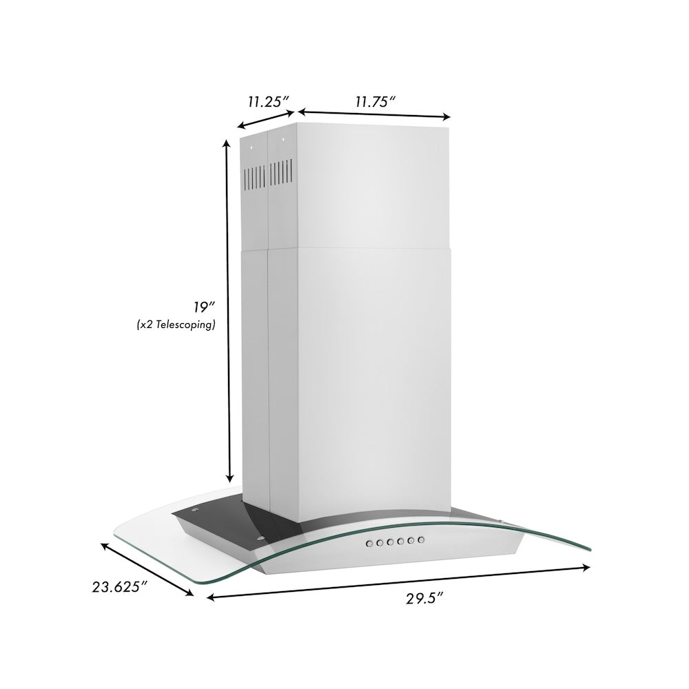 30 in. Alpine Series Convertible Island Mount Range Hood ALP70IS30