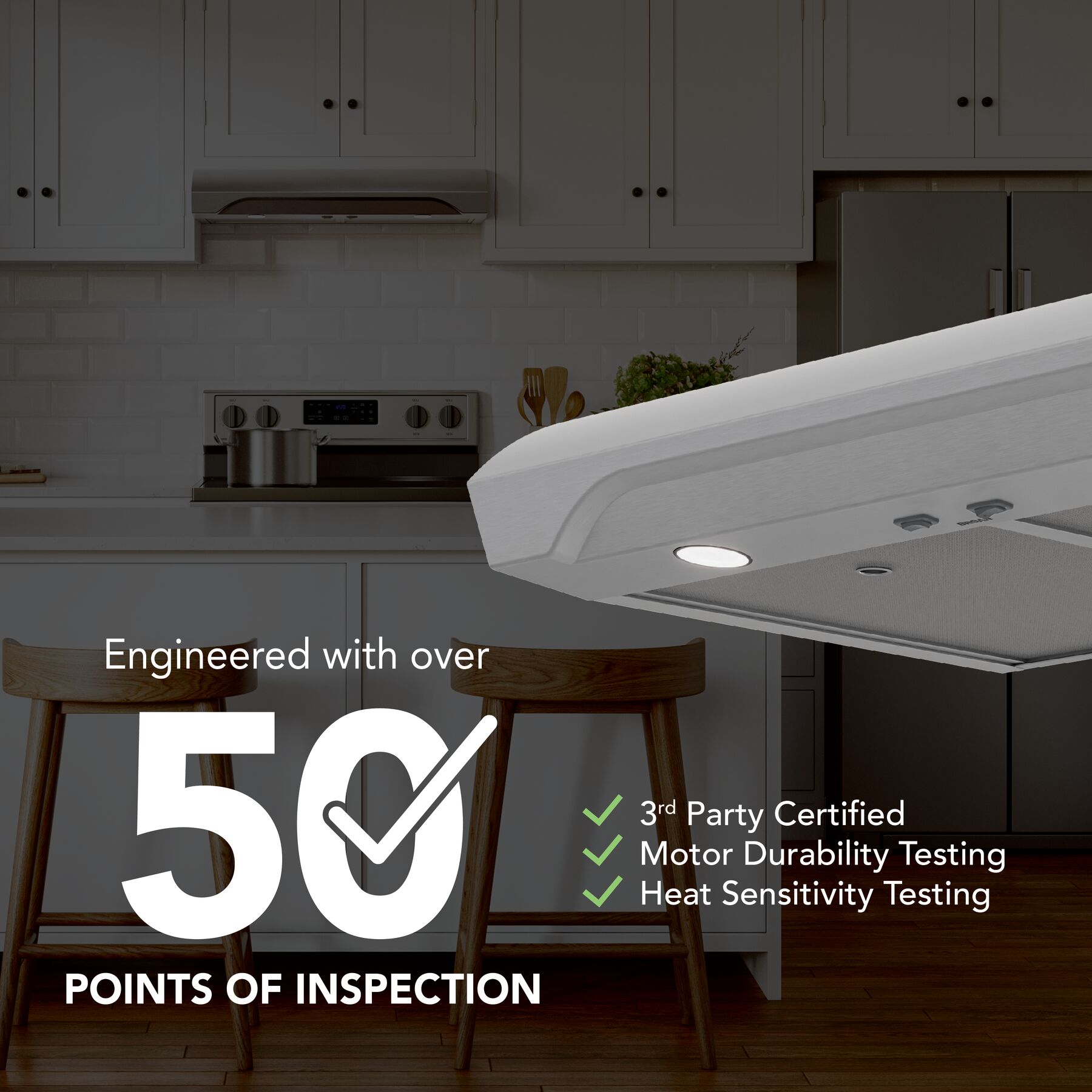 30" Alta Under Cabinet Range Hood, 350 CFM, 1.5 Sones - Stainless view 5