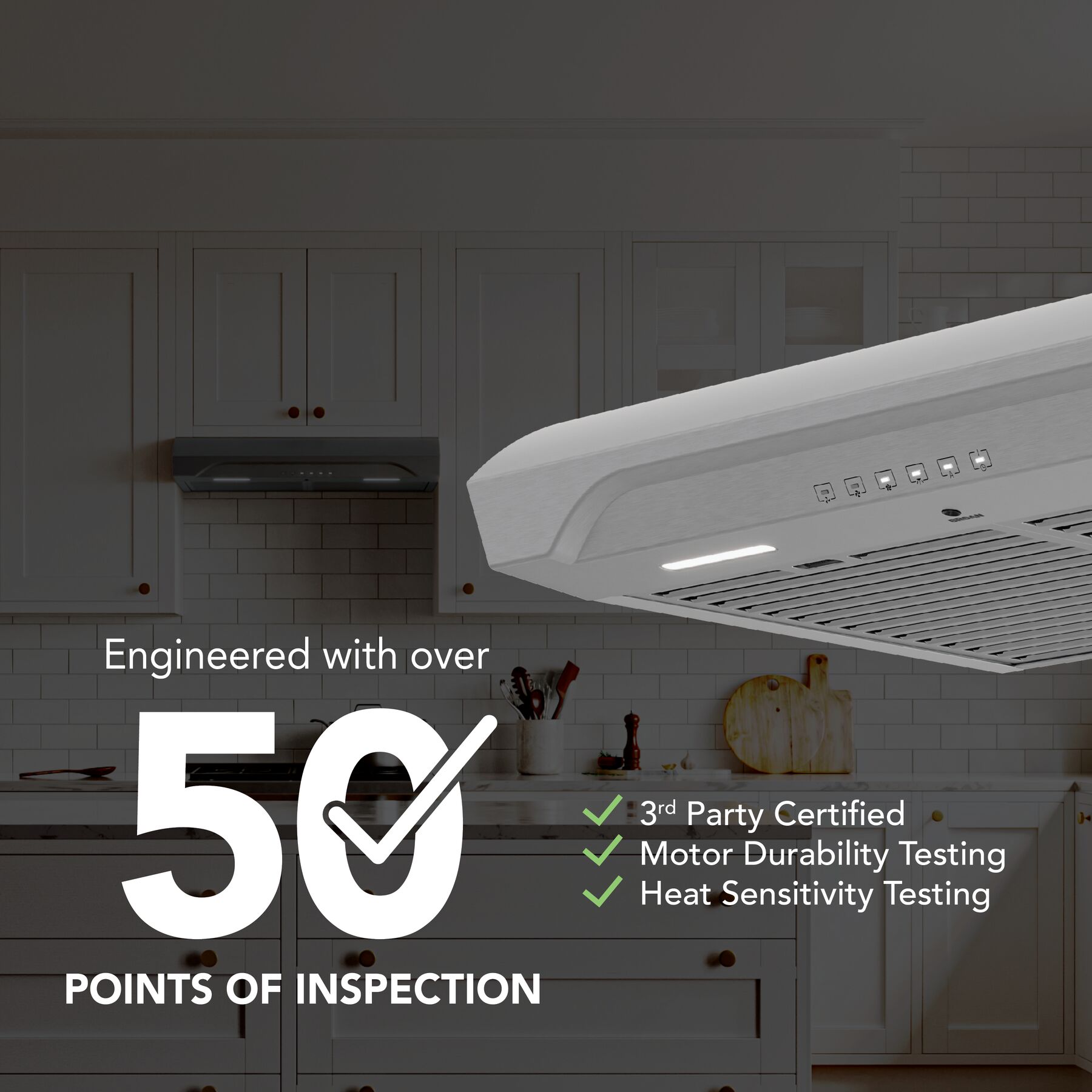 Alta 30Inch 490 MAX Blower CFM 1.1 Sones Range Hood view 5