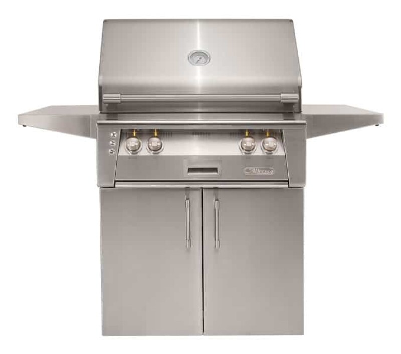 30″ Cart Grill, 2 Burner, Rotis, Smoker, Double Door Cart ALXE30C