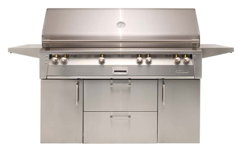 56" Cart Grill, 3 Burner, Rotis, Smoker, SearZone, Double Doors w/ Drawers ALXE56BFGC