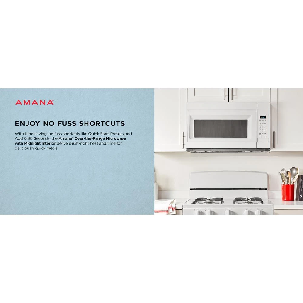 1.7 Cu. Ft. Over-the-Range Microwave with Quick Start Presets AMMS2230TW