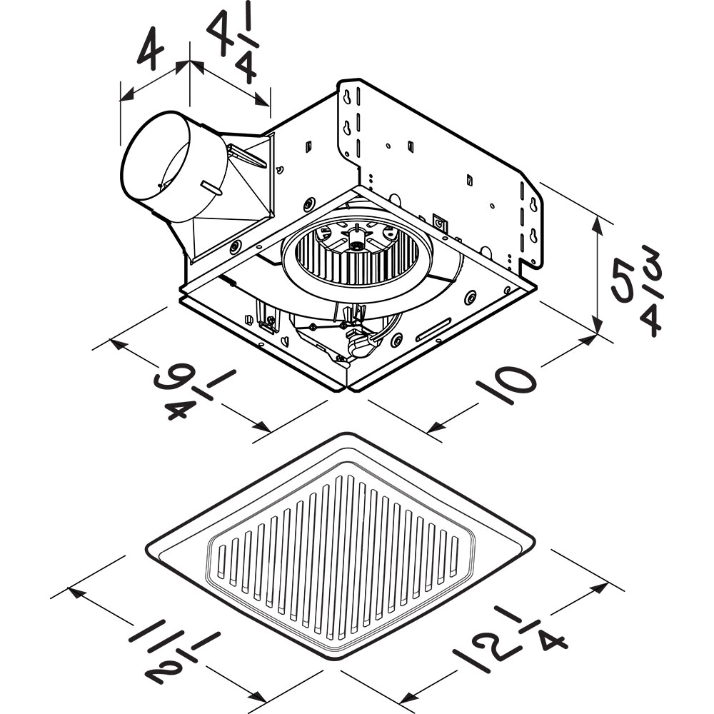 Roomside Series 110 CFM 3.0 Sones Ventilation Fan AR110