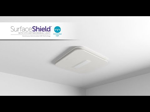 SurfaceShield Exhaust Fan w/ LED and Vyv™ Antimicrobial Virus Killing* Violet Light, 110 CFM AR110LKVV