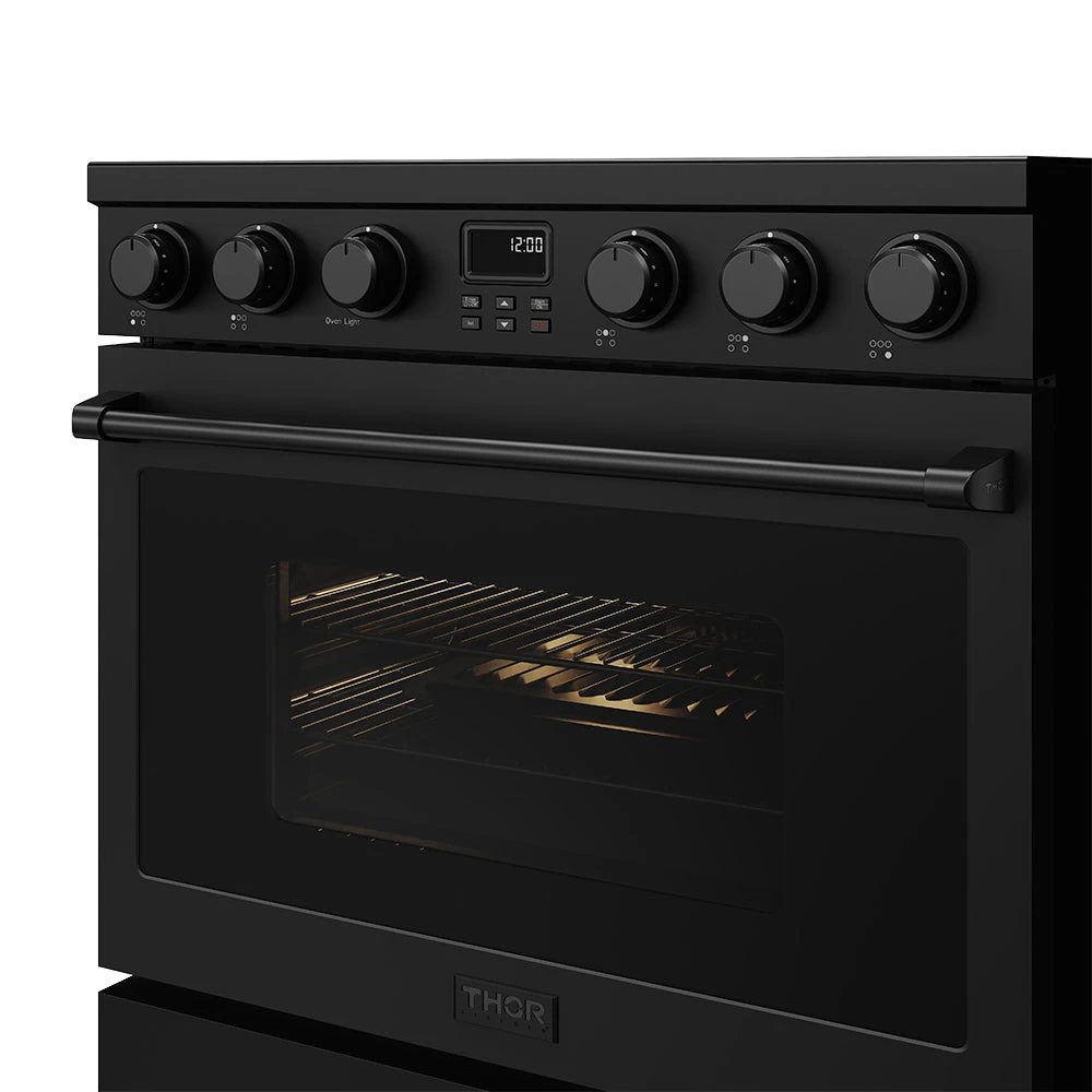 36 Inch Electric Range In Black Contemporary Professional ARE36B