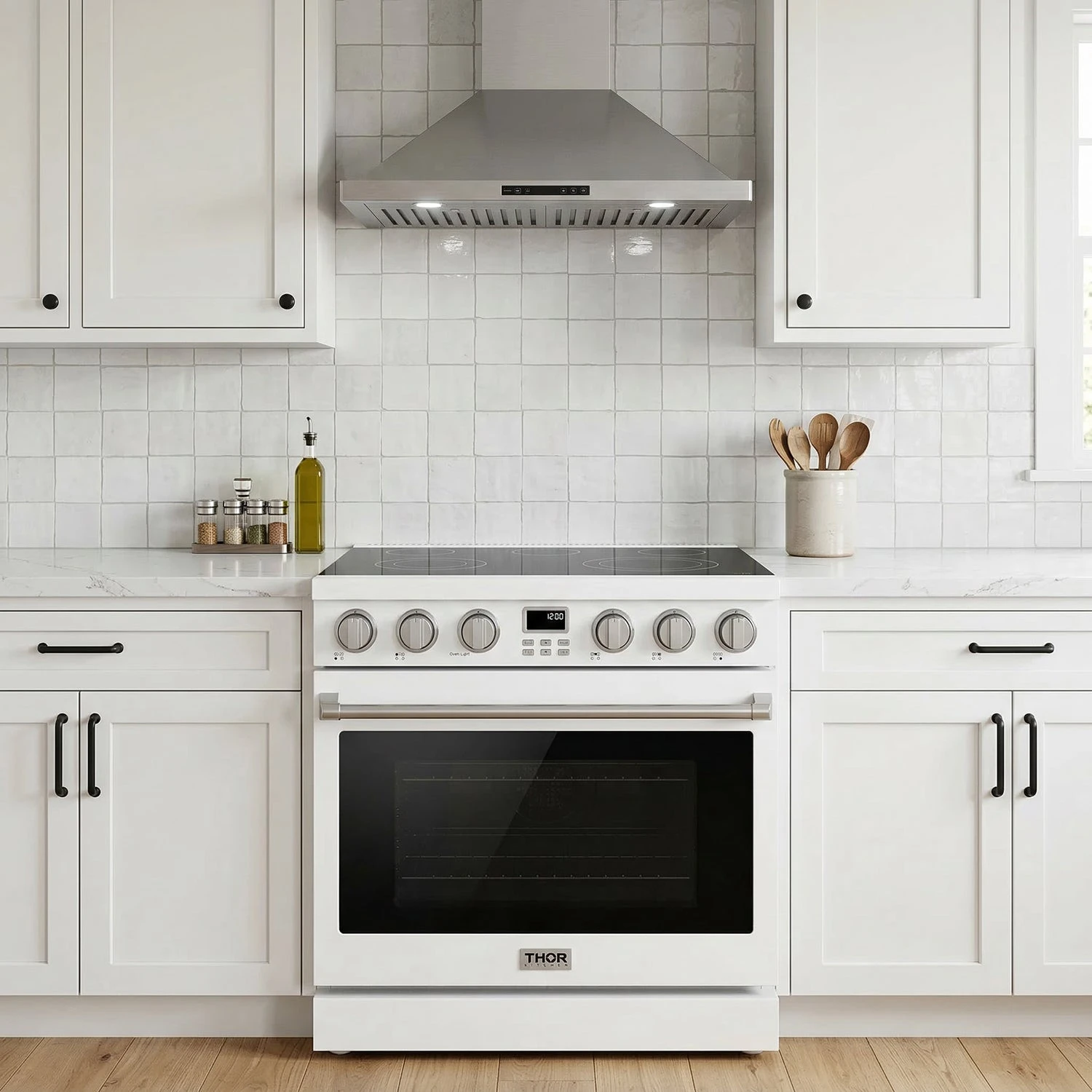 36 Inch Electric Range In White Contemporary Professional ARE36W