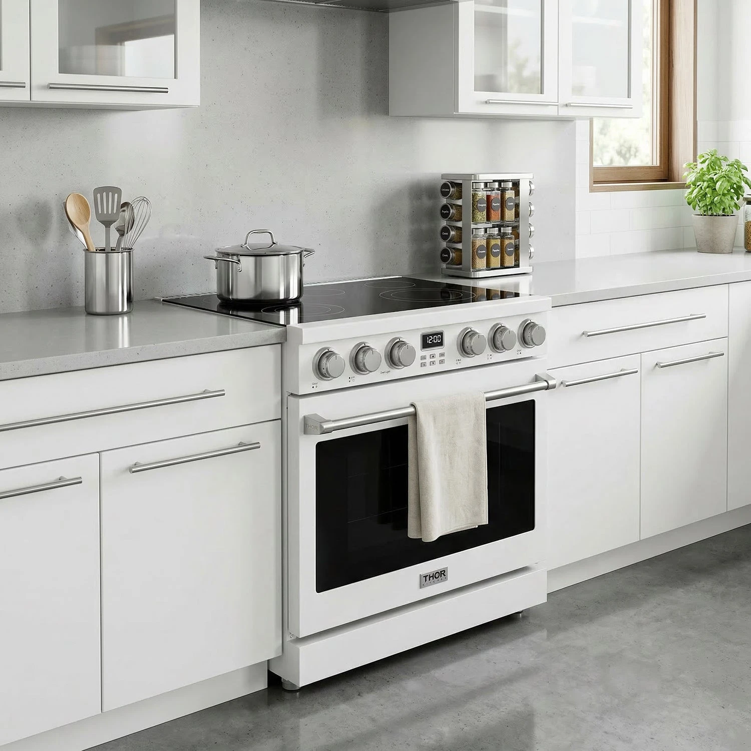 36 Inch Electric Range In White Contemporary Professional ARE36W