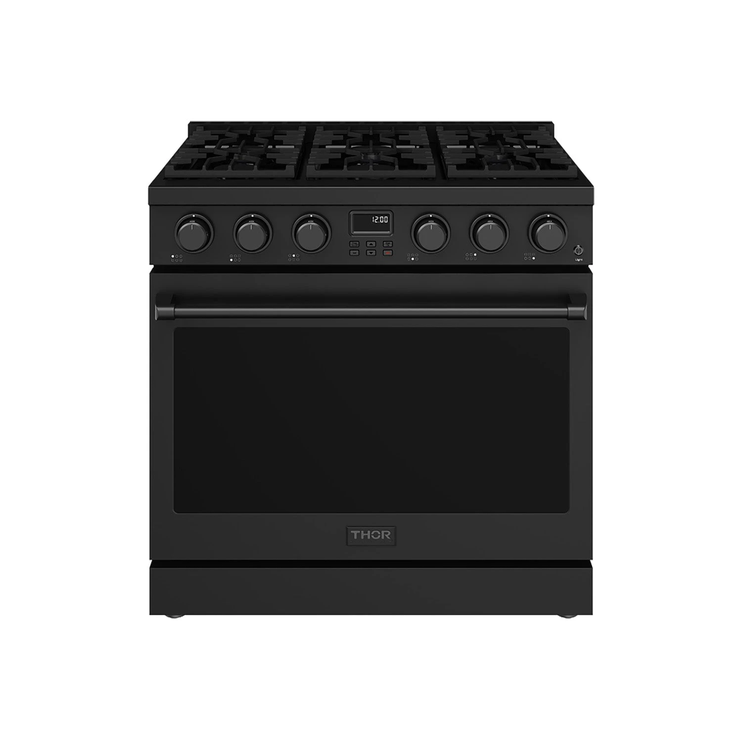 36 Inch Liquid Propane Range In Matte Black Contemporary Professional ARG36BLP