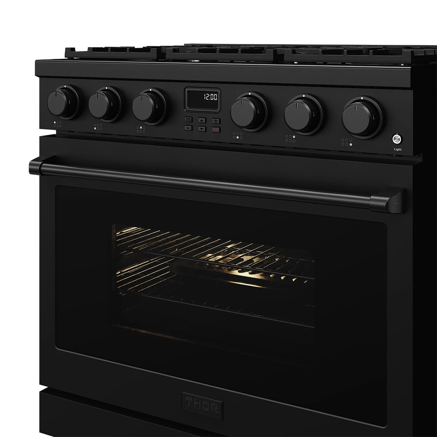 36 Inch Liquid Propane Range In Matte Black Contemporary Professional ARG36BLP