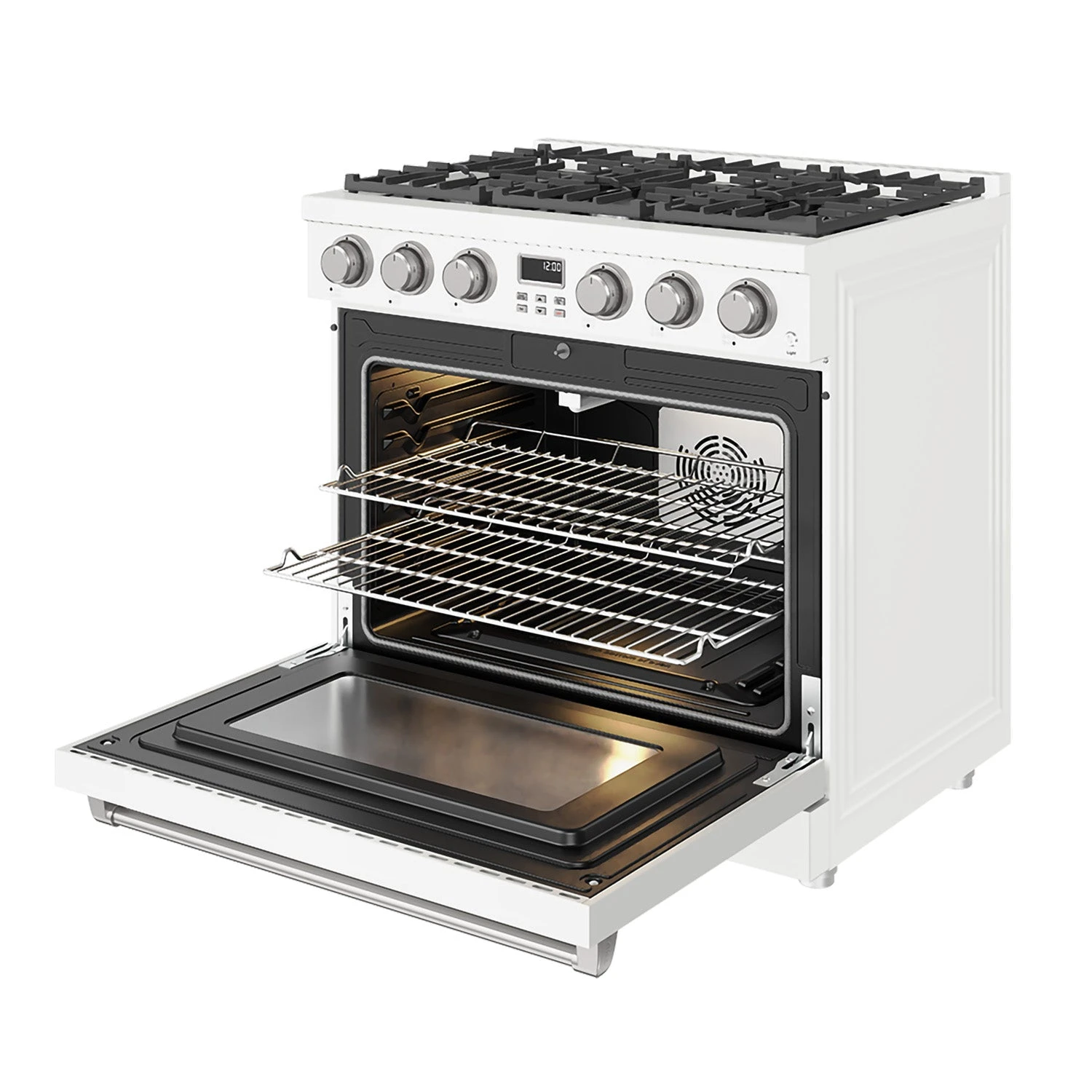 36 Inch Gas Range In White Contemporary Professional ARG36W