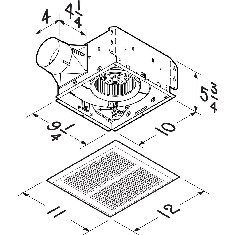 NuTone Roomside Series 80 CFM 2.0 Sones Heavy Duty Ventilation Fan ARN80HD, product image 5 of 6