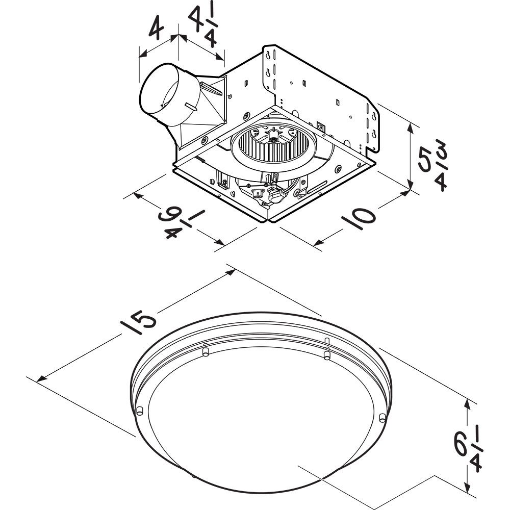 NuTone Roomside Series 80 CFM 2.0 Sones Decorative Ventilation Fan Light ARN80RB, product image 5 of 5