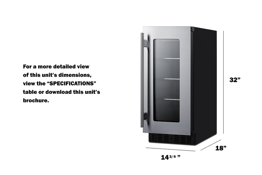 15" Wide Built-In Beverage Center, ADA Compliant view 11