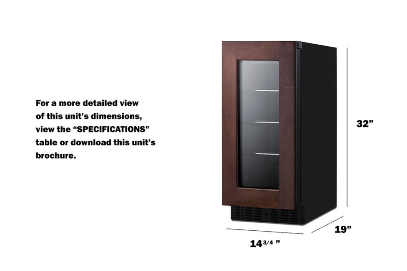 15" Wide Built-In Beverage Center, ADA Compliant (Panel Not Included) ASDG1521PNR