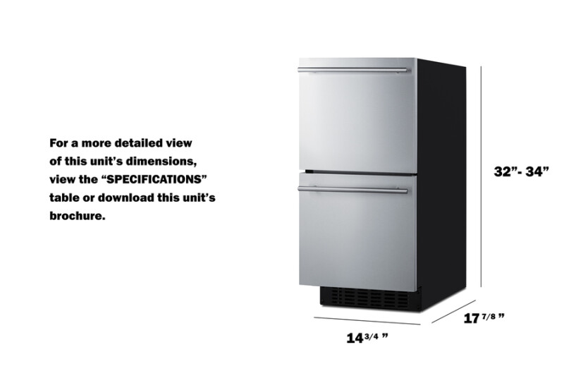 15" Wide 2-Drawer All-Refrigerator, ADA Compliant ASDR1524