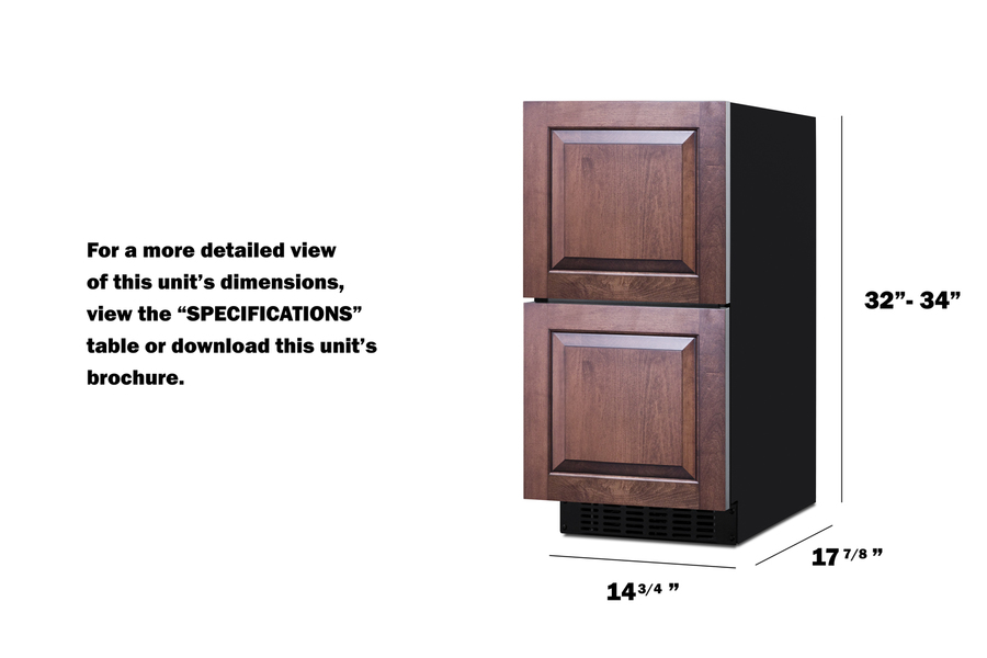 15" Wide 2-Drawer All-Refrigerator, ADA Compliant (Panels Not Included) view 2