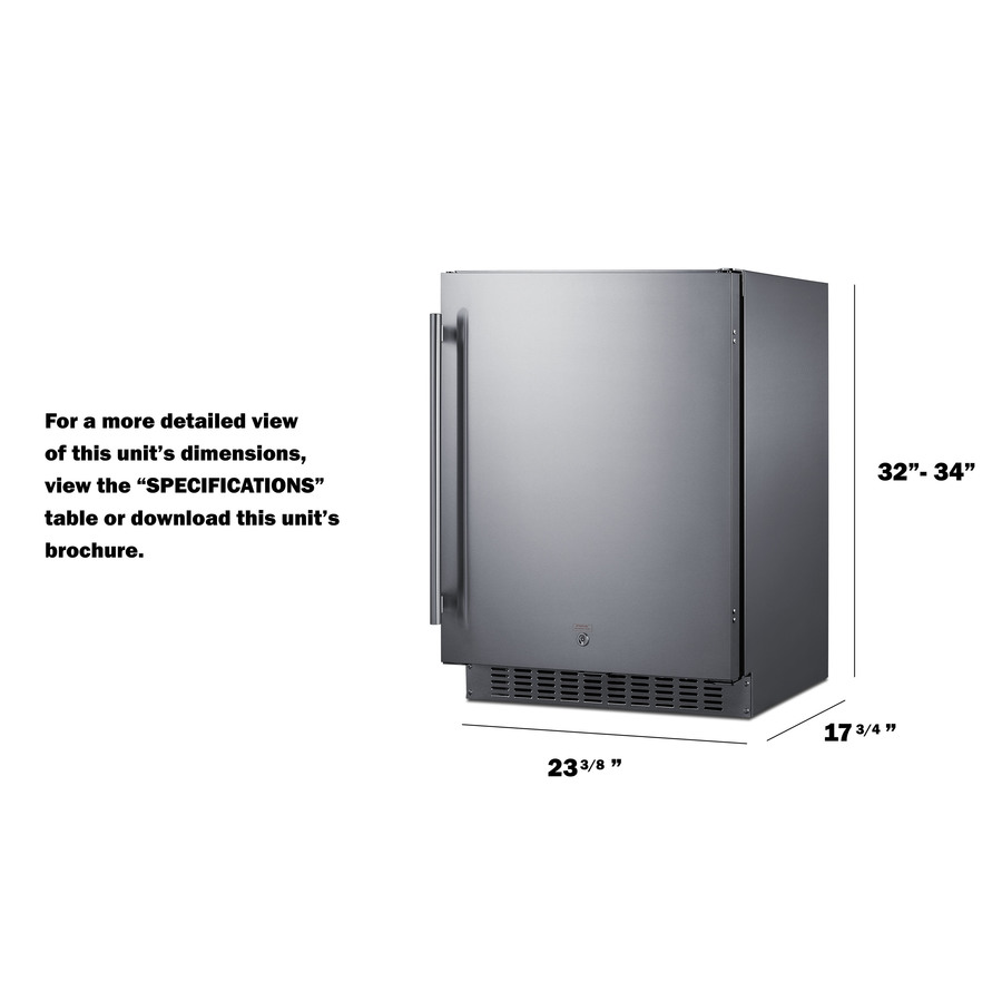 24" Wide Built-In All-Refrigerator, ADA Compliant view 3
