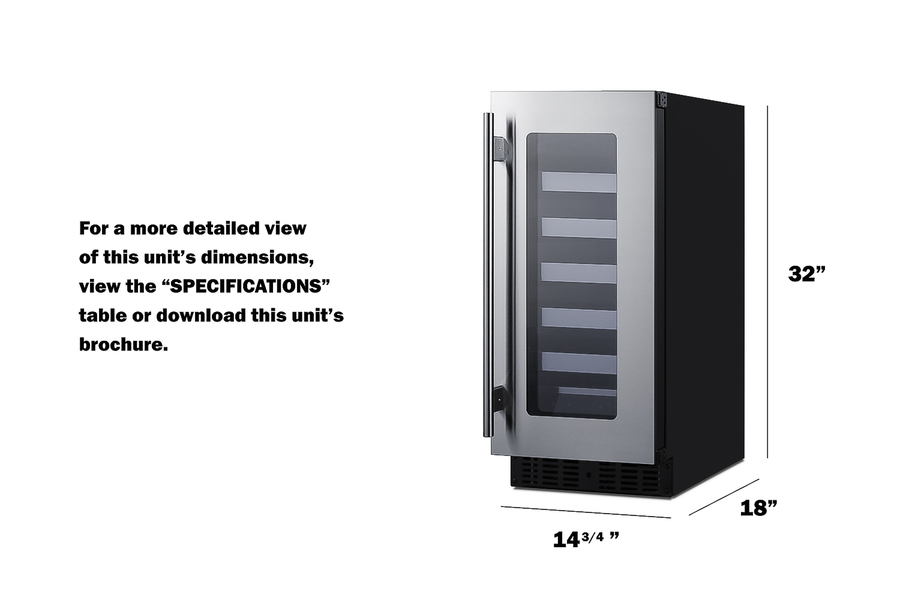 15" Wide Built-In Wine Cellar, ADA Compliant view 9
