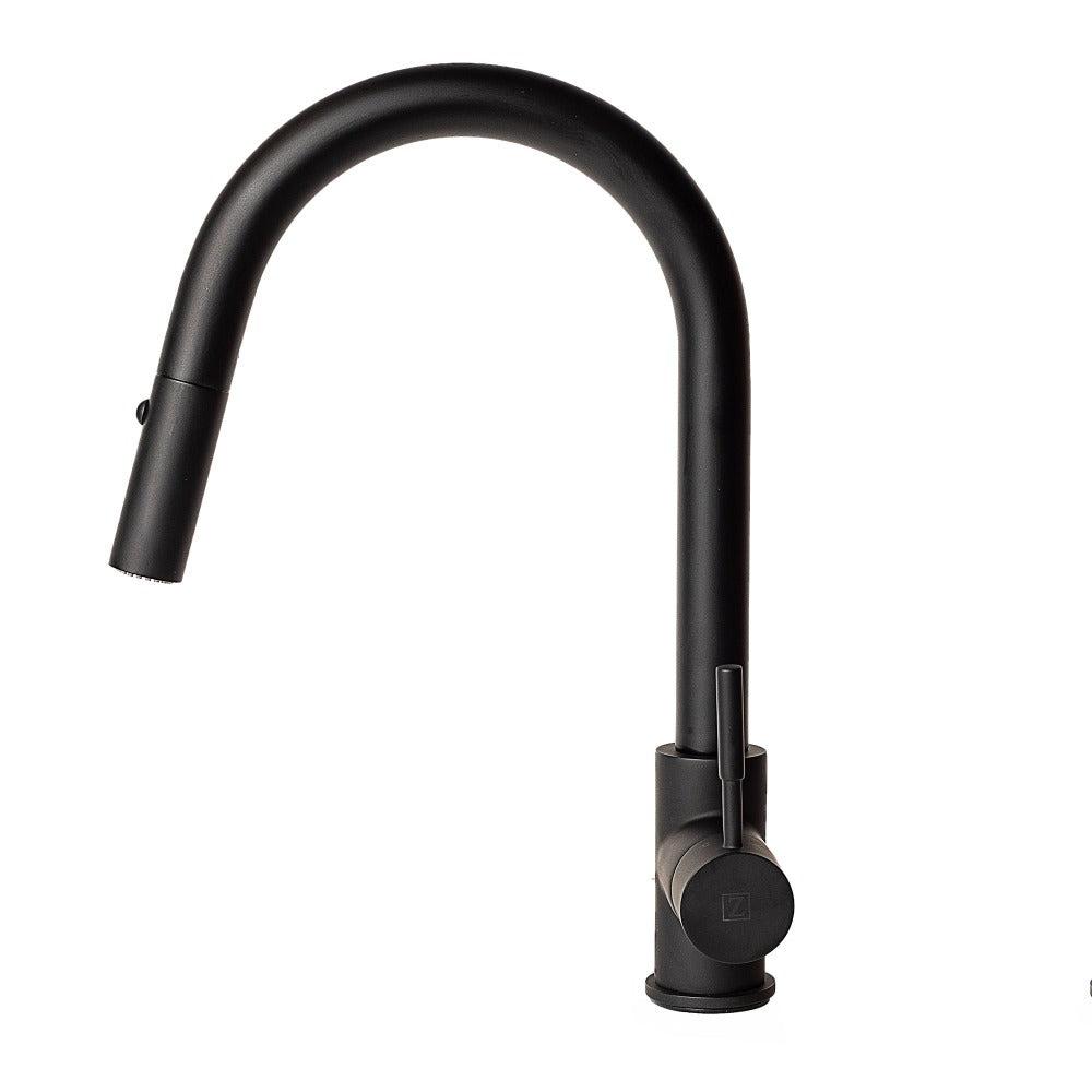 Autograph Edition Arthur Pull Down Single Handle Kitchen Faucet In Matte Black ATHKFMB