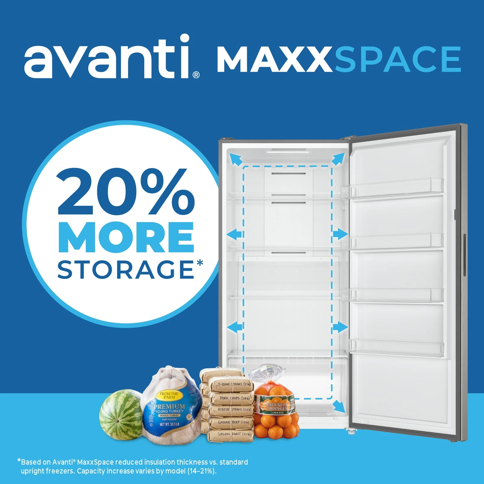 MaxxSpace Garage-Ready 17 cu. ft. Convertible Upright Freezer AV170VFLJM0SS, product image 3 of 16