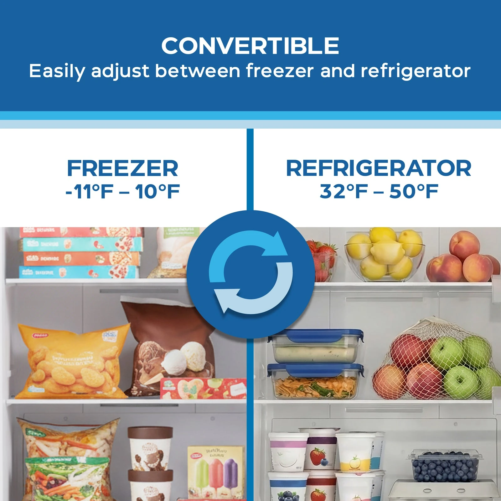 MaxxSpace Garage-Ready 17 cu. ft. Convertible Upright Freezer AV170VFLJM0SS, product image 5 of 16