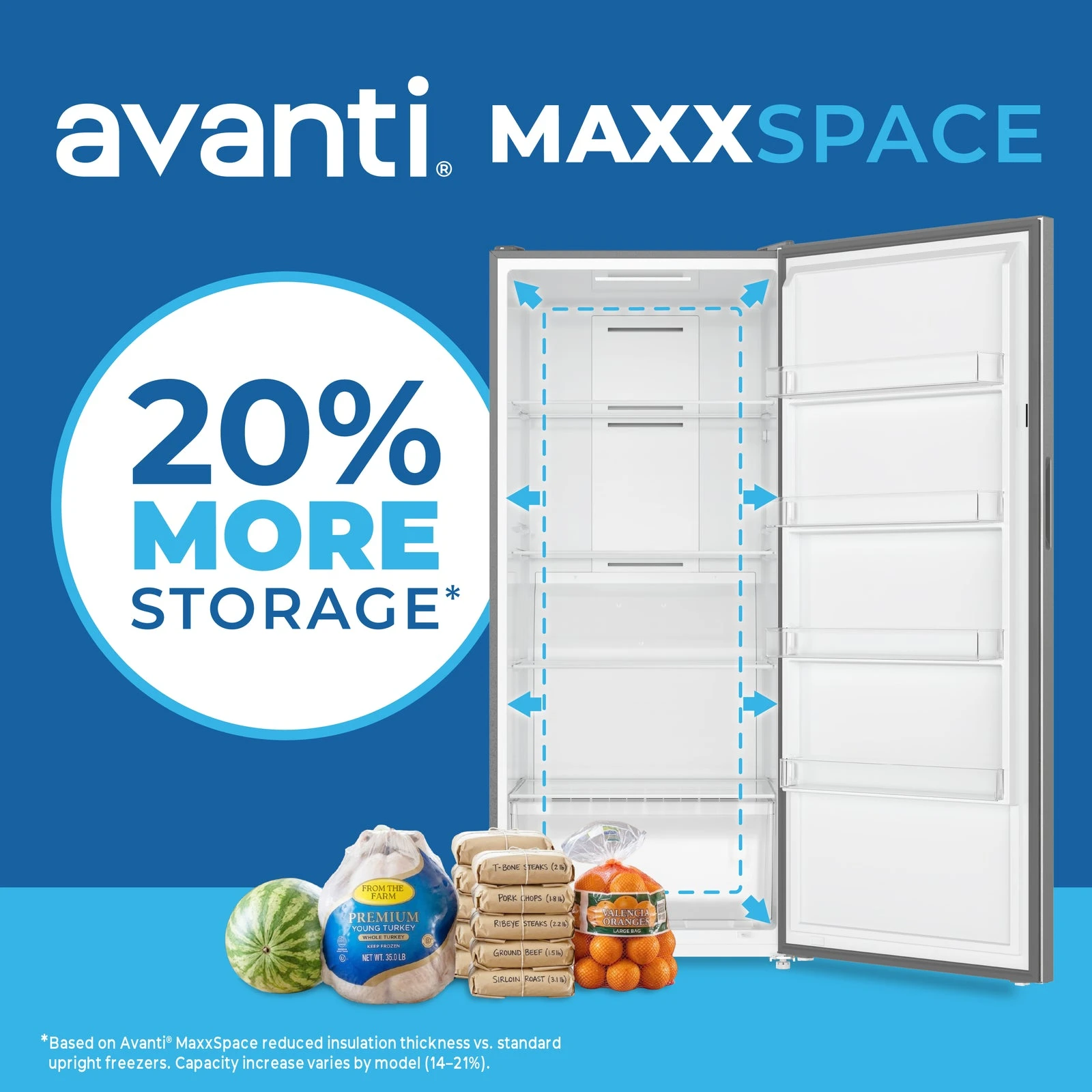 MaxxSpace Garage-Ready 21 cu. ft. Convertible Upright Freezer AV210VFLJM0SS, product image 3 of 16