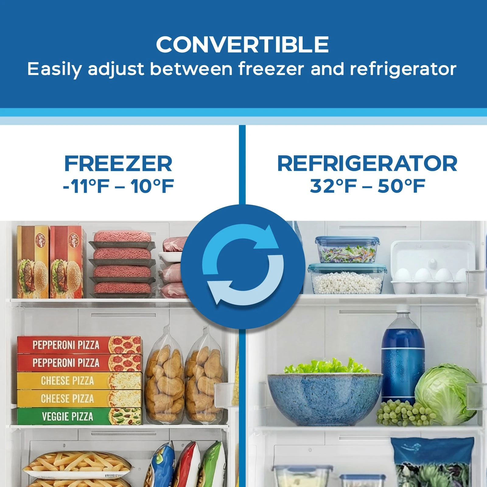 Avanti MaxxSpace Garage-Ready 21 cu. ft. Convertible Upright Freezer AV210VFLJM0W
