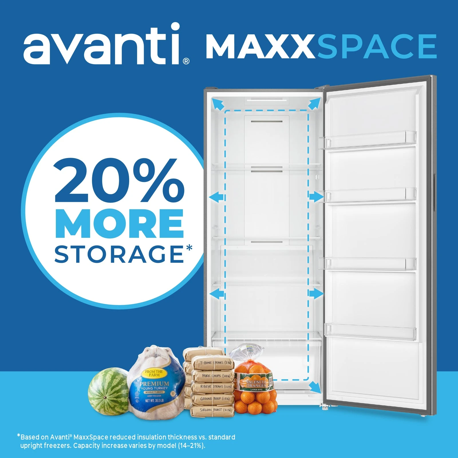 MaxxSpace Garage-Ready 23 cu. ft. Convertible Upright Freezer AV230VFLJM0SS, product image 3 of 17