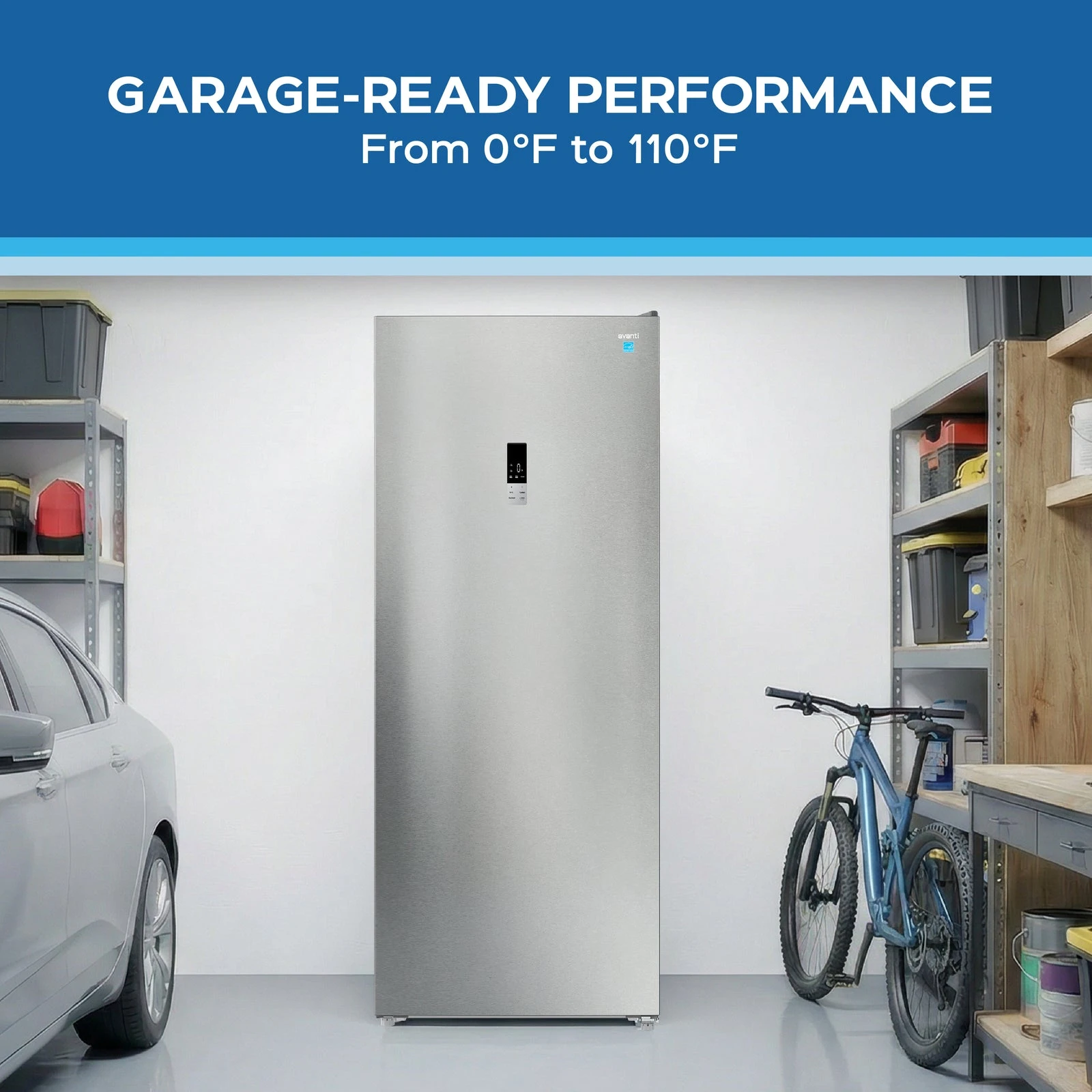 MaxxSpace Garage-Ready 23 cu. ft. Convertible Upright Freezer AV230VFLJM0SS, product image 6 of 17