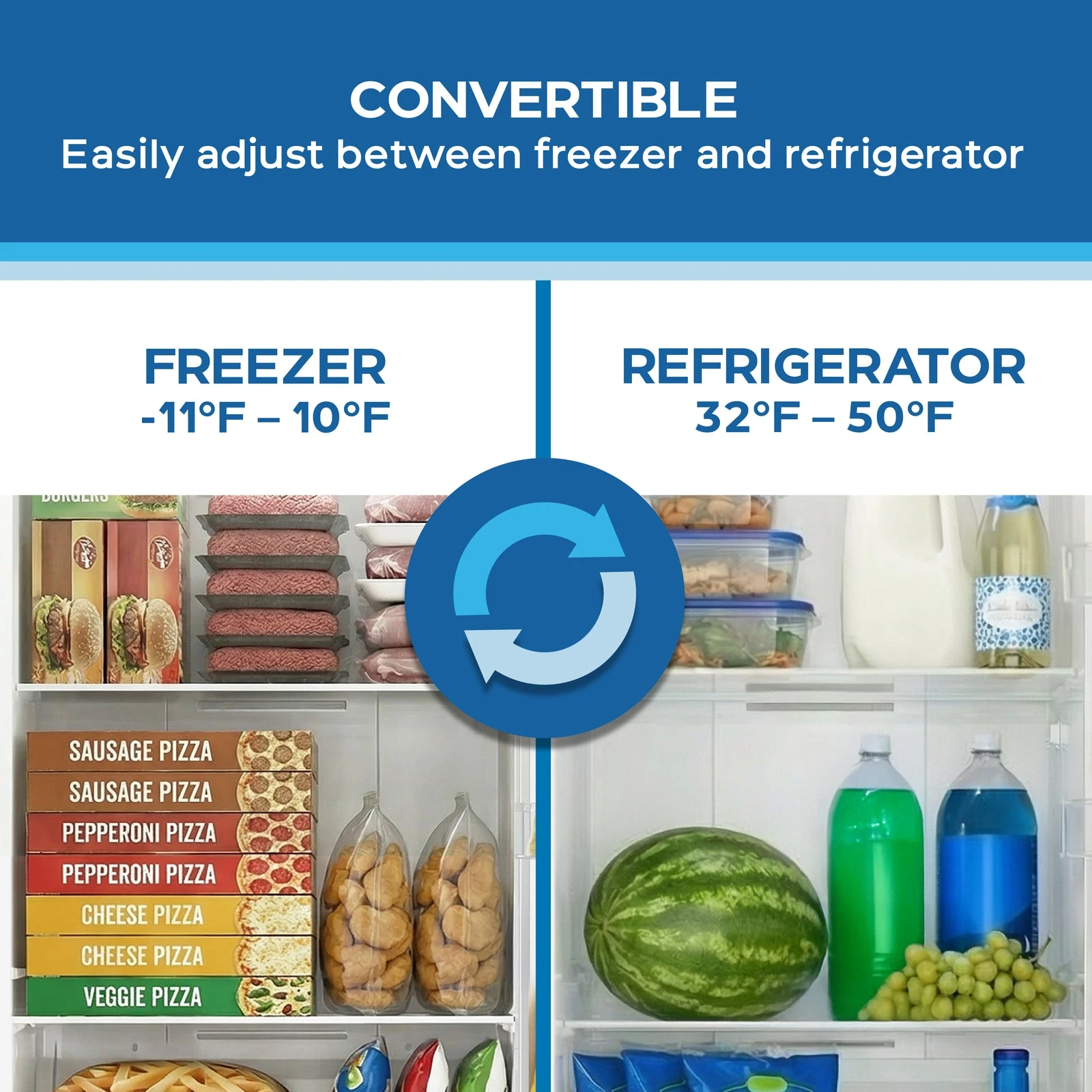 MaxxSpace Garage-Ready 23 cu. ft. Convertible Upright Freezer AV230VFLJM0SS, product image 7 of 17