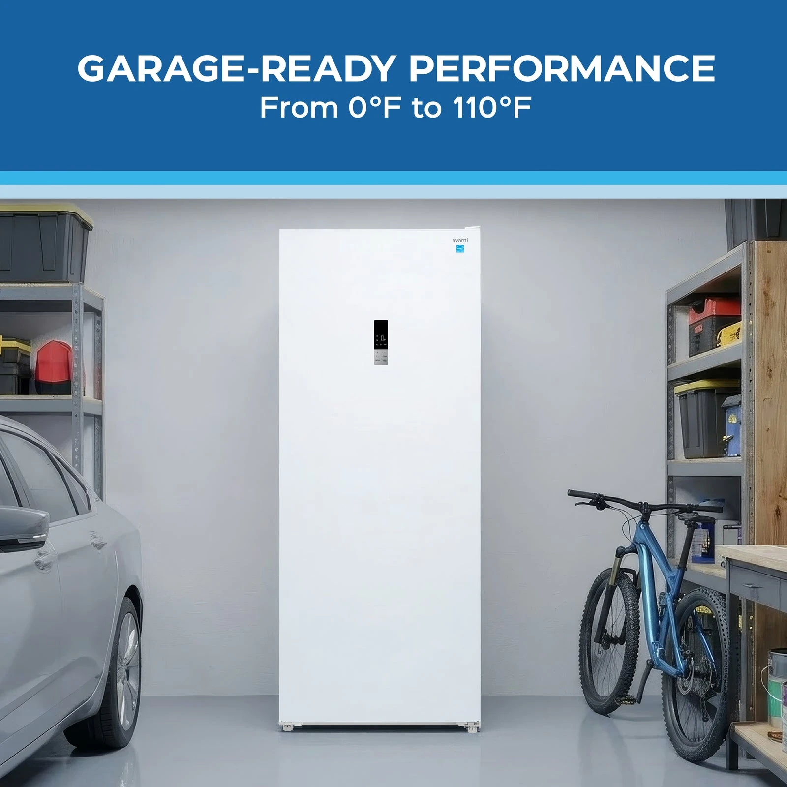 MaxxSpace Garage-Ready 23 cu. ft. Convertible Upright Freezer AV230VFLJM0W, product image 6 of 17