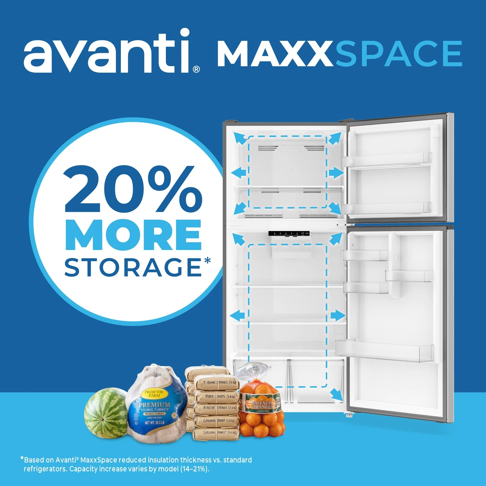 Avanti MaxxSpace Garage-Ready 21 cu. ft. Refrigerator AVFF21DLJM0SS