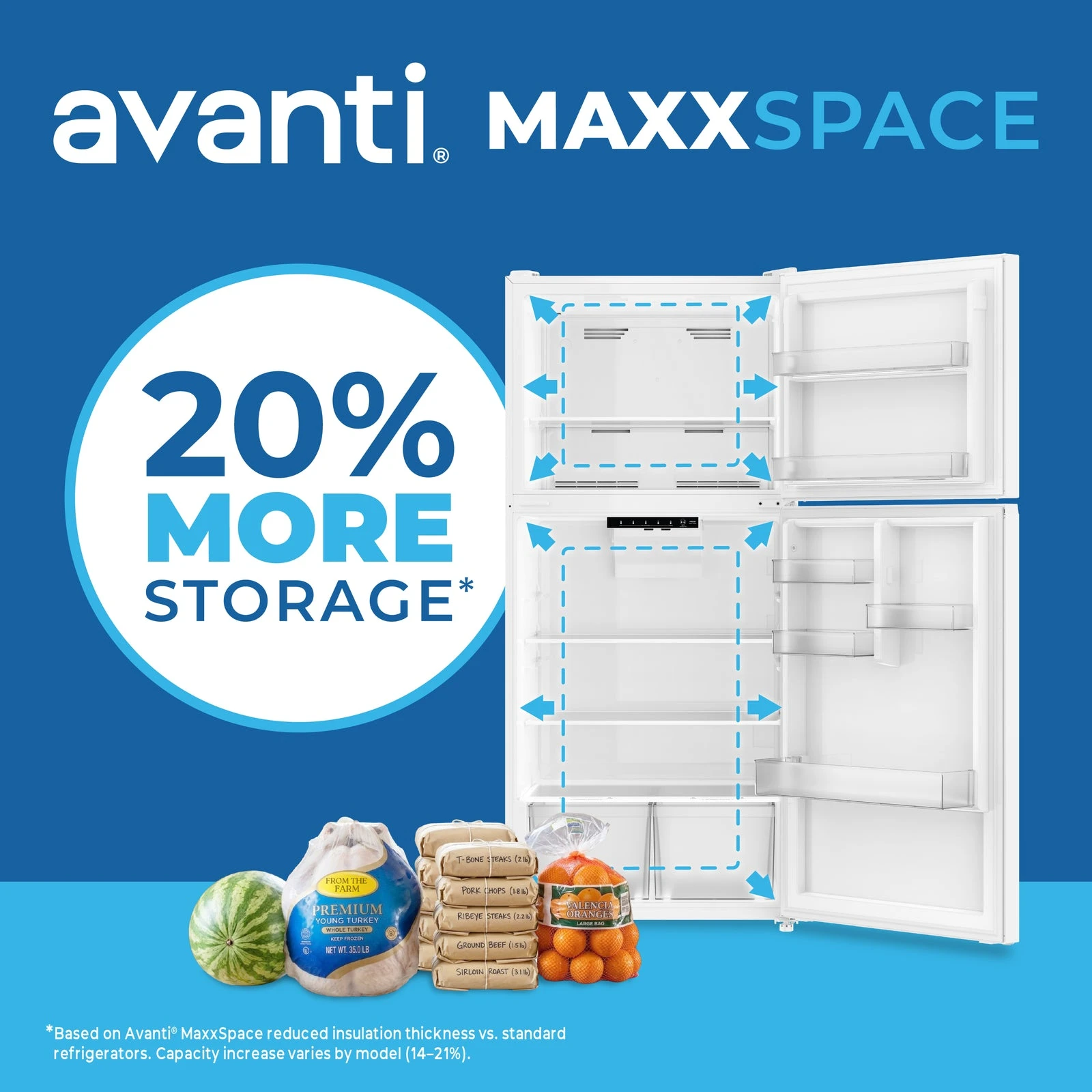 Avanti MaxxSpace Garage-Ready 21 cu. ft. Refrigerator AVFF21DLJM0W