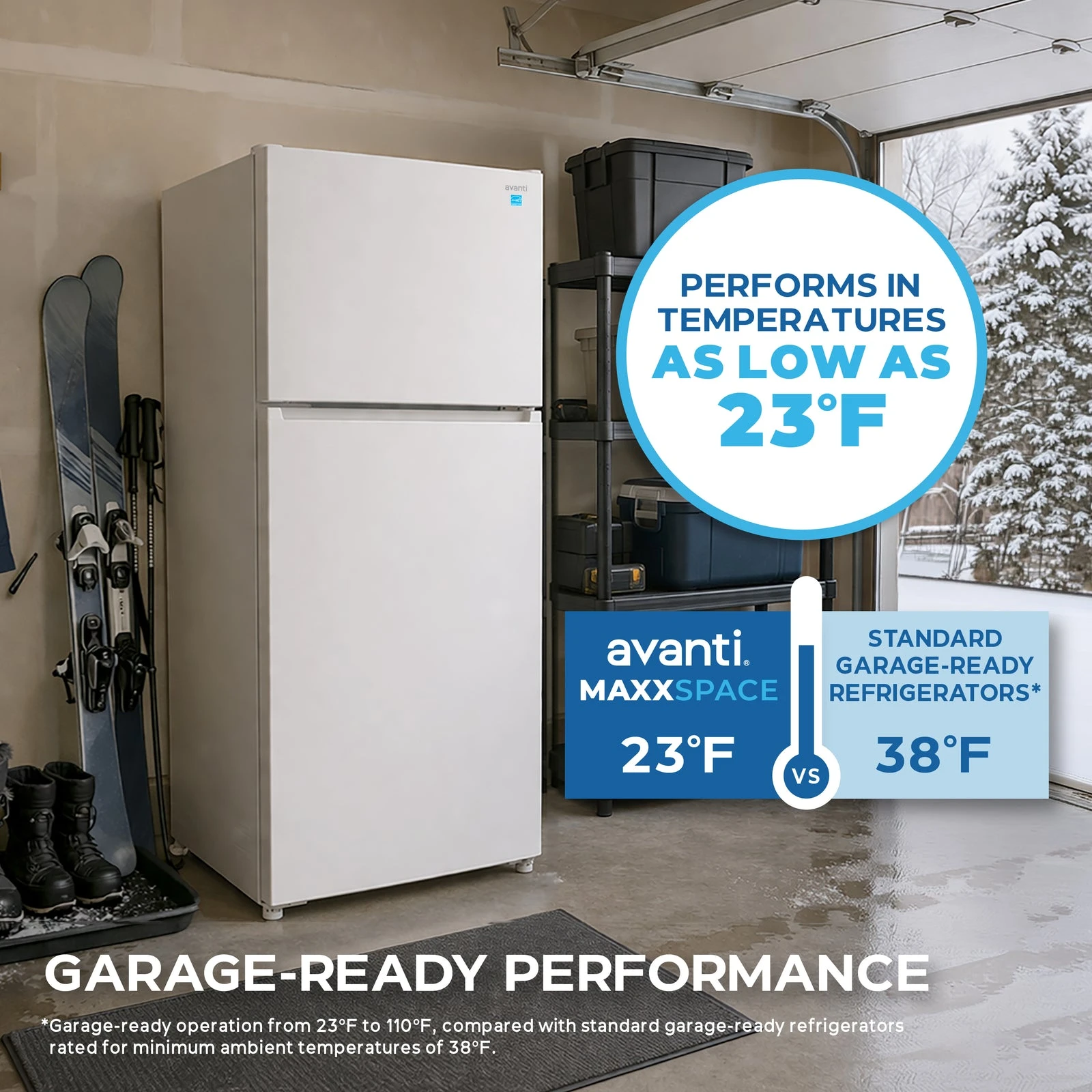 Avanti MaxxSpace Garage-Ready 21 cu. ft. Refrigerator AVFF21DLJM0W