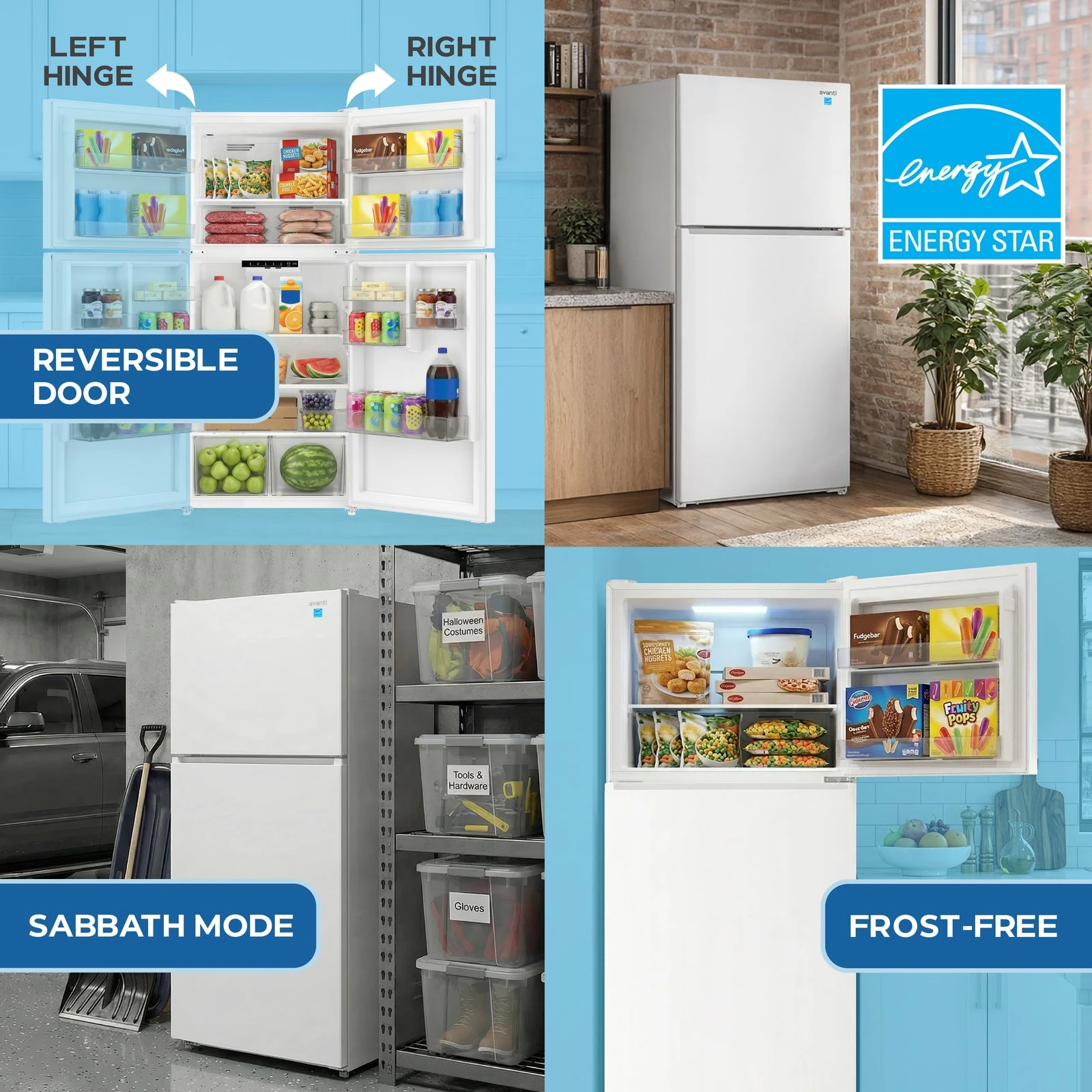 Avanti MaxxSpace Garage-Ready 21 cu. ft. Refrigerator AVFF21DLJM0W