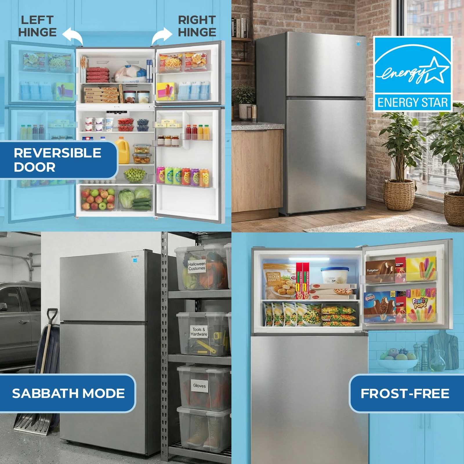 Avanti MaxxSpace Garage-Ready 24 cu. ft. Refrigerator AVFF24DLJM0SS